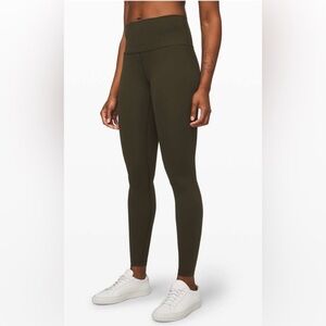 lululemon Wunder Under Hi-rise Full-on Luxtreme 28” Dark Olive Leggings